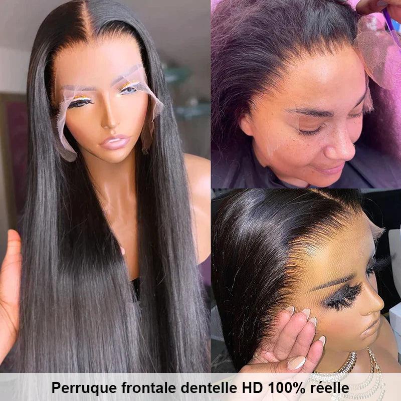13x4 13x6 HD Lace Front Perruques Cheveux Humains Brésilienne Straight Lisse - hjweavebeauty