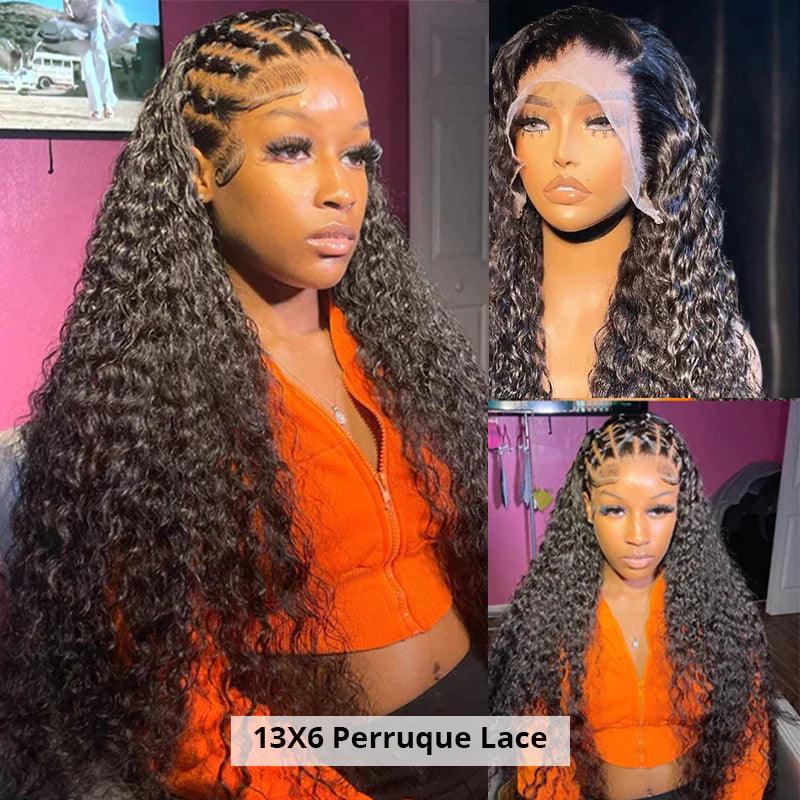 13x6 Lace Front Perruques Cheveux Humains Brésilien Curly Wave - hjweavebeauty