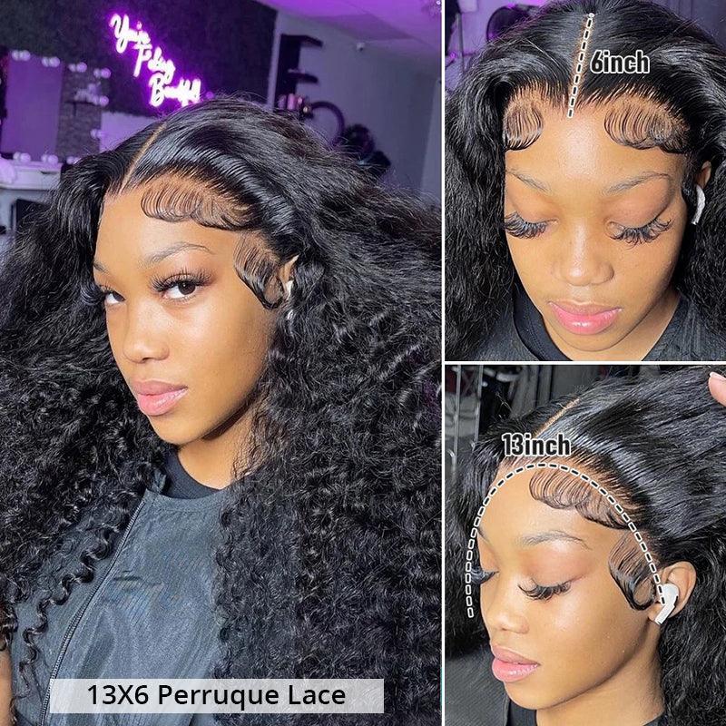 13x6 Lace Front Perruques Cheveux Humains Brésilien Curly Wave - hjweavebeauty
