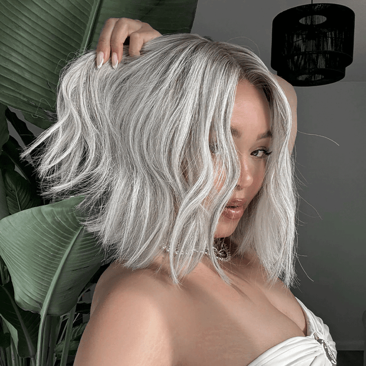 Last 5 Glueless Couleur Blonde Avec Un Brun Clair Subtil 13x4 Bob Perruque Sans Colle