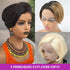 3 Perruques Coupe Pixie Cheveux Humains Brésiliens Lisse - hjweavebeauty