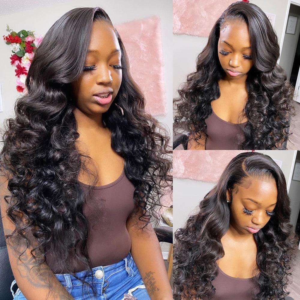 360 Lace Front Perruques Cheveux Humains Brésilienne Natural Wave Tissage - hjweavebeauty