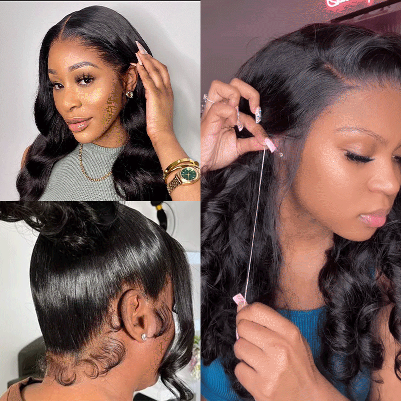 360 Lace Front Perruques Cheveux Humains Brésilienne Natural Wave Tissage