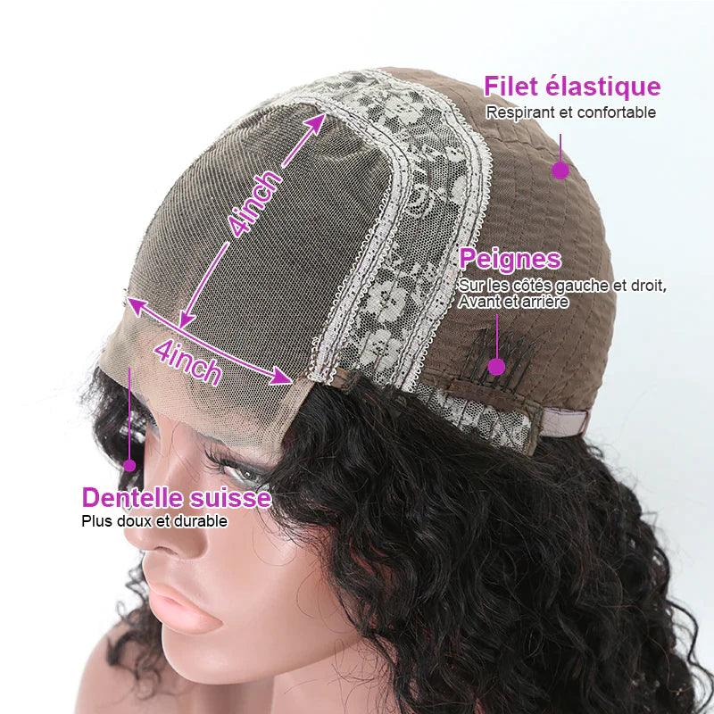 4x4 Perruques Cheveux Humains Lace Closure Brésilien Lisse - hjweavebeauty