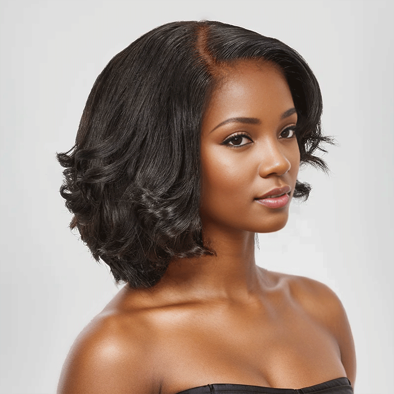 Nouveau 9x6 Glueless Classique Ondulé Bob Perruque Sans Colle
