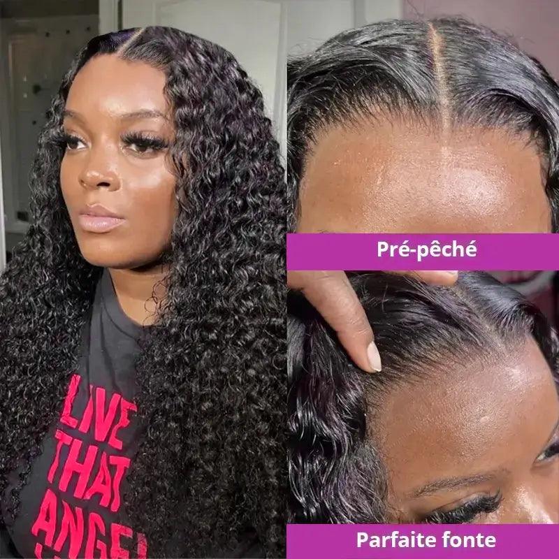 7X5 Glueless Upgraded Bleached Knots Wear Go Bouclé Perruque cheveux humains - hjweavebeauty