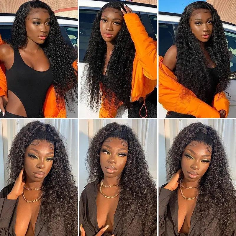 7X5 Glueless Upgraded Bleached Knots Wear Go Bouclé Perruque cheveux humains - hjweavebeauty