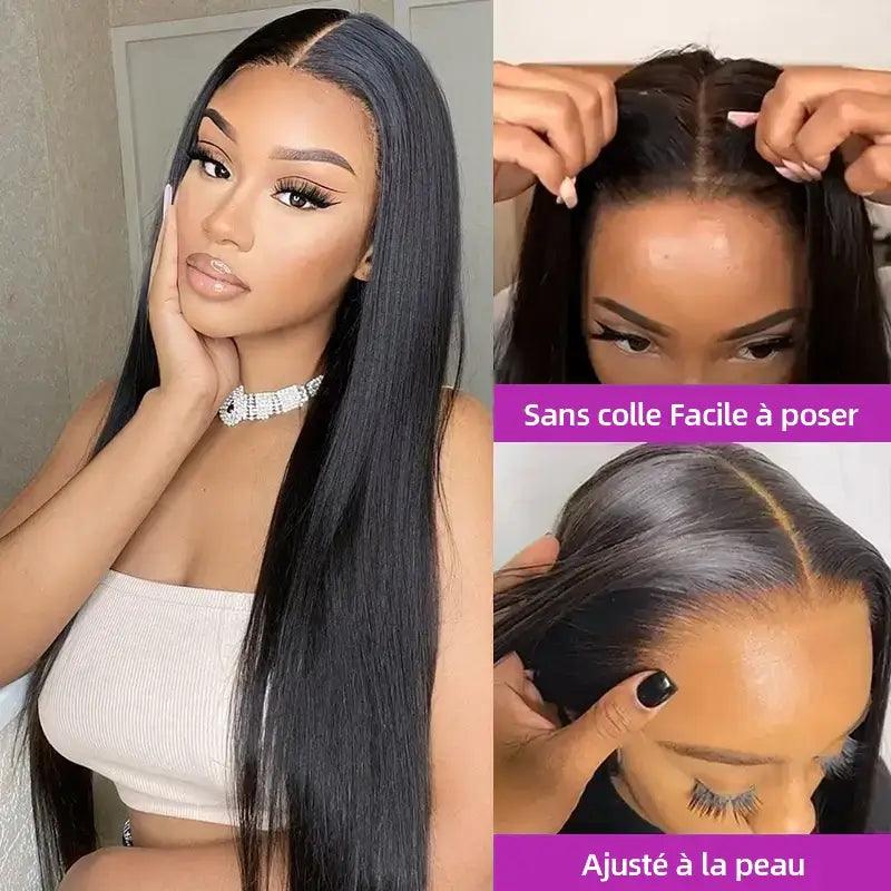 7X5 Glueless Upgraded Bleached Knots Wear Go Lisse Perruque cheveux humains - hjweavebeauty