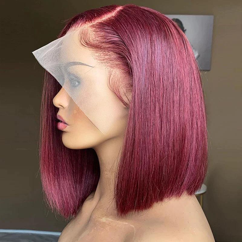 99J Bob Perruques Cheveux Humains Straight Brésiliens - hjweavebeauty