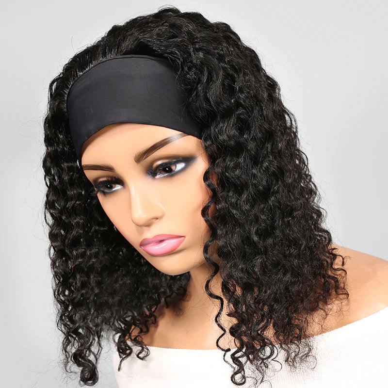 Bandeau Perruque Bob Cheveux Humains Brésiliens Bouclé - hjweavebeauty