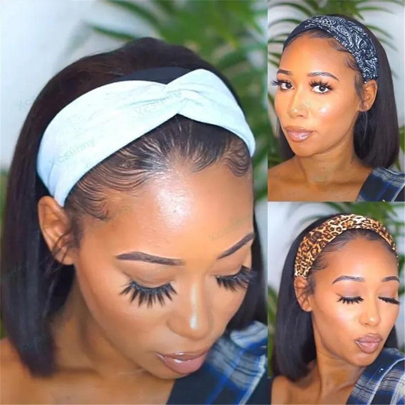 Bandeau Perruque Bob Cheveux Humains Brésiliens Straight - hjweavebeauty