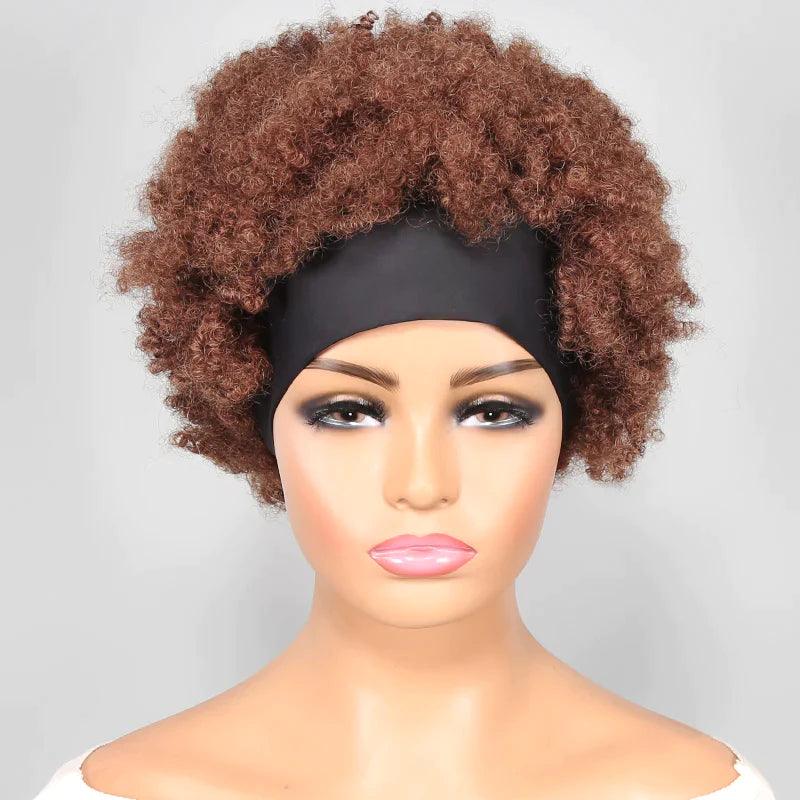 Court Ombre Bandeau Perruque Bob Cheveux Humains Brésiliens Bouclé - hjweavebeauty