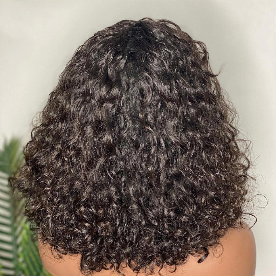 Frange Perruque Bob Cheveux Humains Brésiliens Curly - hjweavebeauty