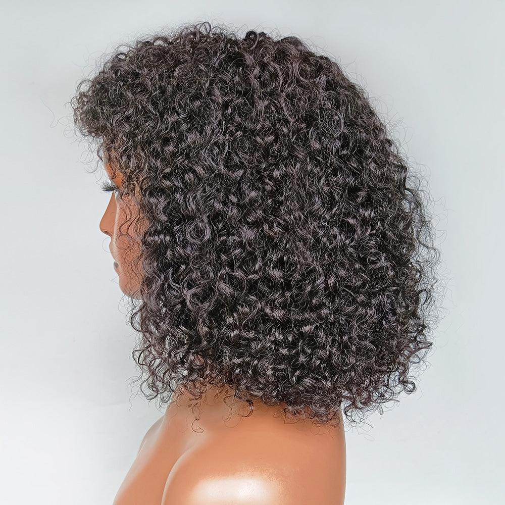 Frange Perruque Bob Cheveux Humains Brésiliens Curly - hjweavebeauty