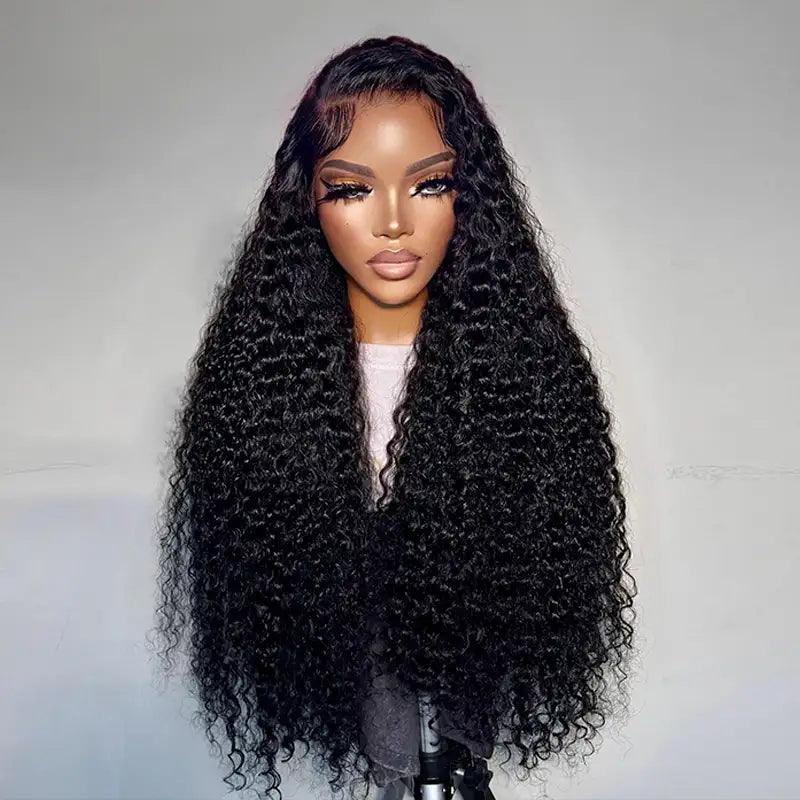 Glueless Bleached Knots Wear Go Bouncy Bouclé Perruque Cheveux Humains - hjweavebeauty