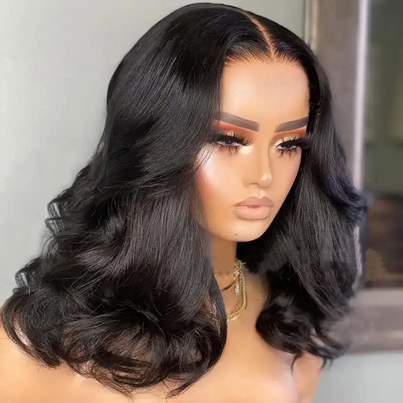 Glueless Bob Perruque Sans Colle Wear Go Cheveux Humains Body Wave - hjweavebeauty