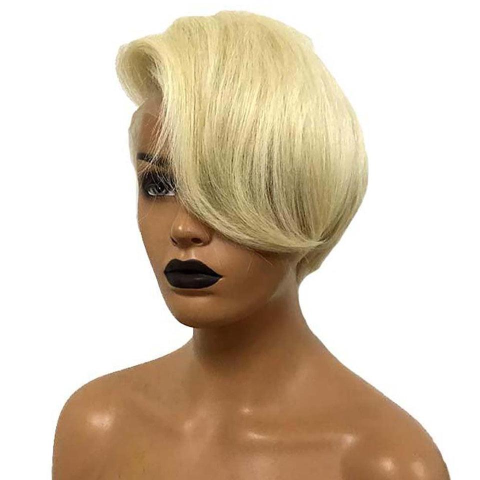 Perruque Blonde Pixie Cut Straight Perruques Cheveux Humains - hjweavebeauty
