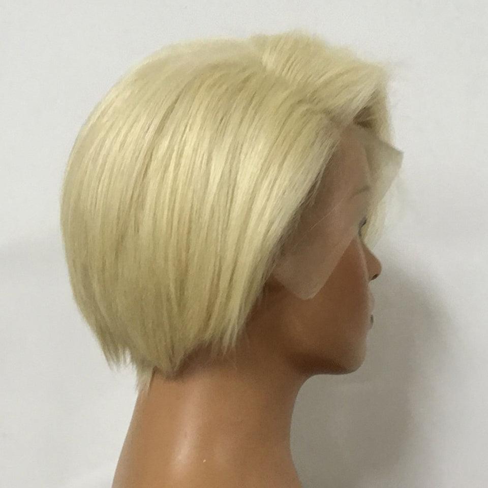 Perruque Blonde Pixie Cut Straight Perruques Cheveux Humains - hjweavebeauty