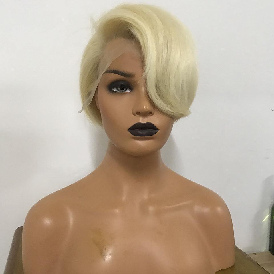 Perruque Blonde Pixie Cut Straight Perruques Cheveux Humains - hjweavebeauty