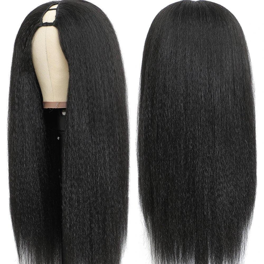 Perruques De Cheveux Humains Kinky Straight Brésiliens En V - hjweavebeauty