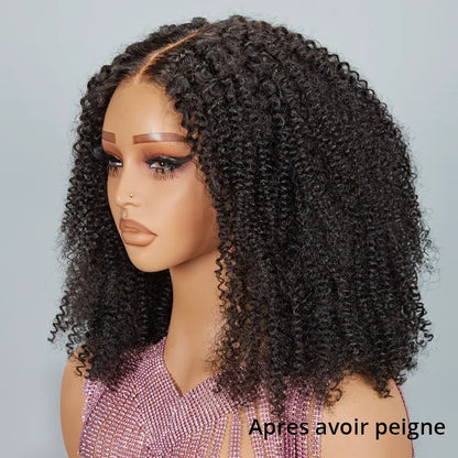 9x6 Glueless Rebondissant Bob Kinky Curly Perruque Sans Colle 3s Wear Go