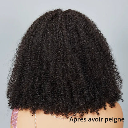 9x6 Glueless Rebondissant Bob Kinky Curly Perruque Sans Colle 3s Wear Go