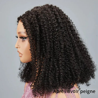 9x6 Glueless Rebondissant Bob Kinky Curly Perruque Sans Colle 3s Wear Go