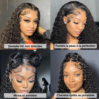 13x4 13x6 HD Lace Front Perruques Cheveux Humains Brésilienne Deep Curly - hjweavebeauty