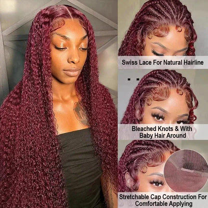 13x4 99J Lace Front Perruques Cheveux Humains Brésilien Bouclé - hjweavebeauty