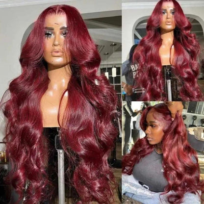 13x4 99J Lace Front Perruques Cheveux Humains Brésilien Tissage Body Wave - hjweavebeauty