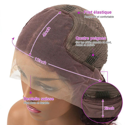 13x4 99J Lace Front Perruques Cheveux Humains Brésilien Tissage Body Wave - hjweavebeauty