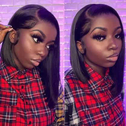 13x4 Bob Perruque En Dentelle Sur Le Devant En Cheveux Humains (Un Paquet Comprend 2 Perruques) - hjweavebeauty