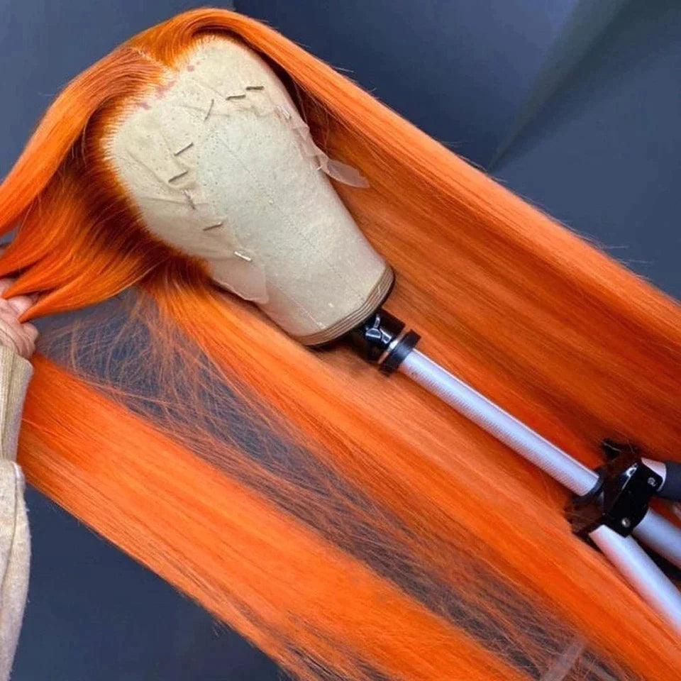 13x4 Ginger Lace Front Perruques Cheveux Humains Brésilien Straight - hjweavebeauty