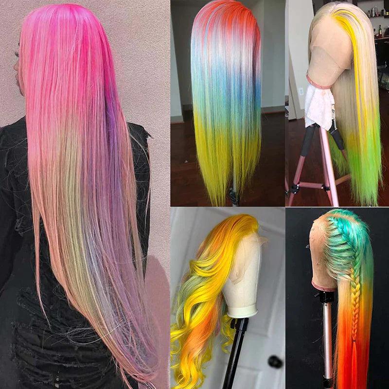 13x4 Perruques Blondes Droites Brésiliennes En Cheveux Humains - hjweavebeauty