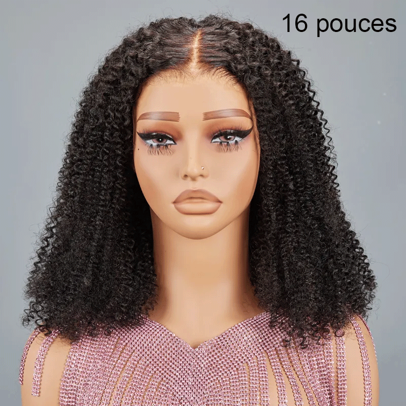 9x6 Glueless Rebondissant Bob Kinky Curly Perruque Sans Colle 3s Wear Go