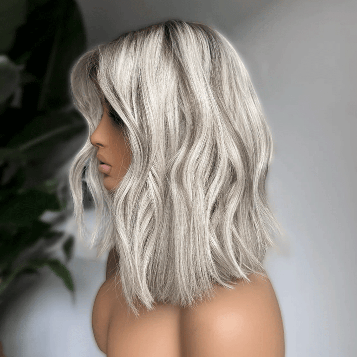 Last 5 Glueless Couleur Blonde Avec Un Brun Clair Subtil 13x4 Bob Perruque Sans Colle