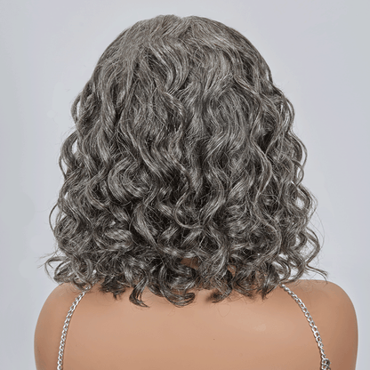 7x5 Glueless Couleur Sel &amp; Poivre Bob Perruque Sans Colle Water Wave