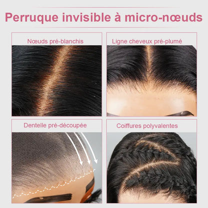 9x6 Couche Glueless Sans Colle à Mèches Multicolores Soyeux Lisse