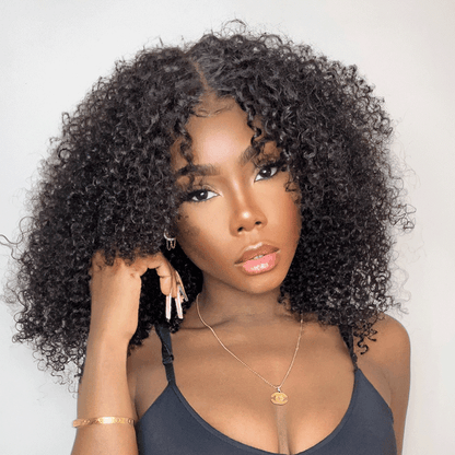 9x6 Glueless Rebondissement Kinky Curly Perruque Sans Colle 250%Densité
