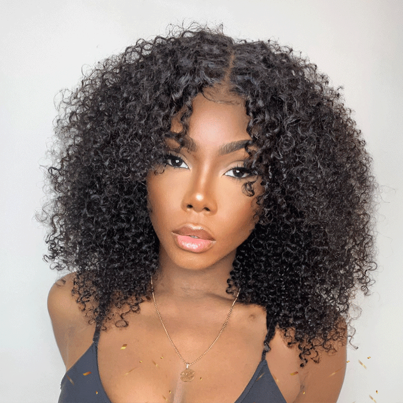 9x6 Glueless Rebondissement Kinky Curly Perruque Sans Colle 250%Densité