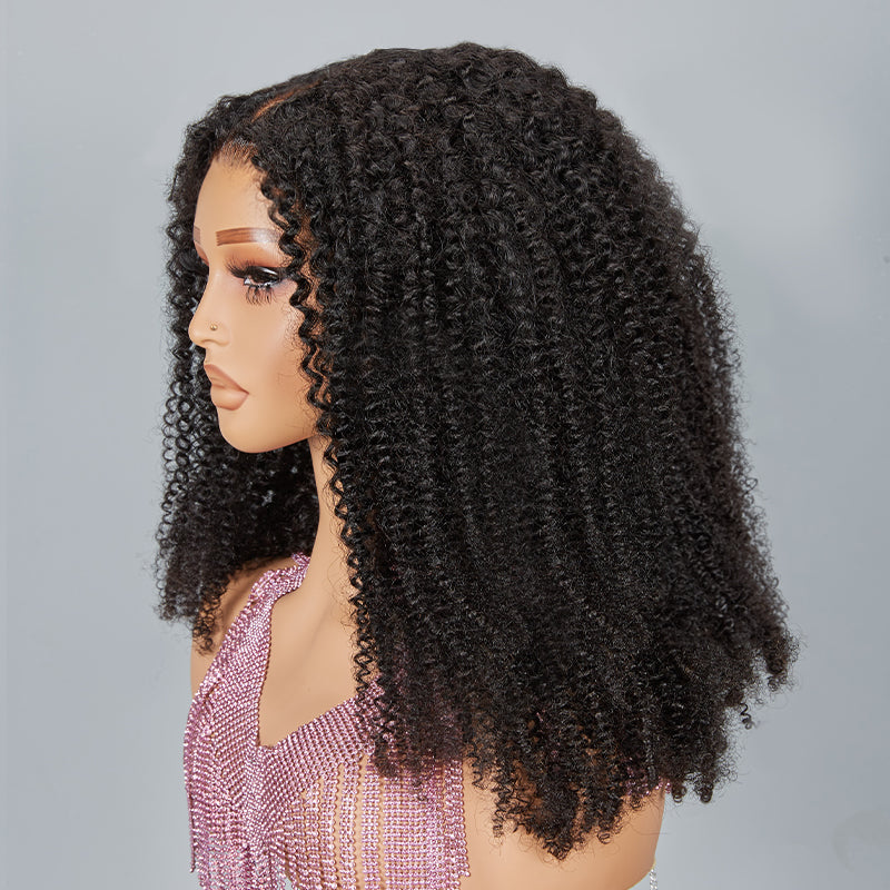 9x6 Glueless Kinky Curly Dentelle Pré-découpée Perruque Sans Colle