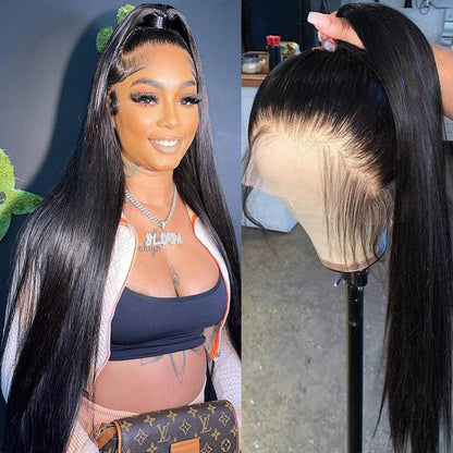 360 Lace Front Perruques Cheveux Humains Brésilienne Lisse - hjweavebeauty