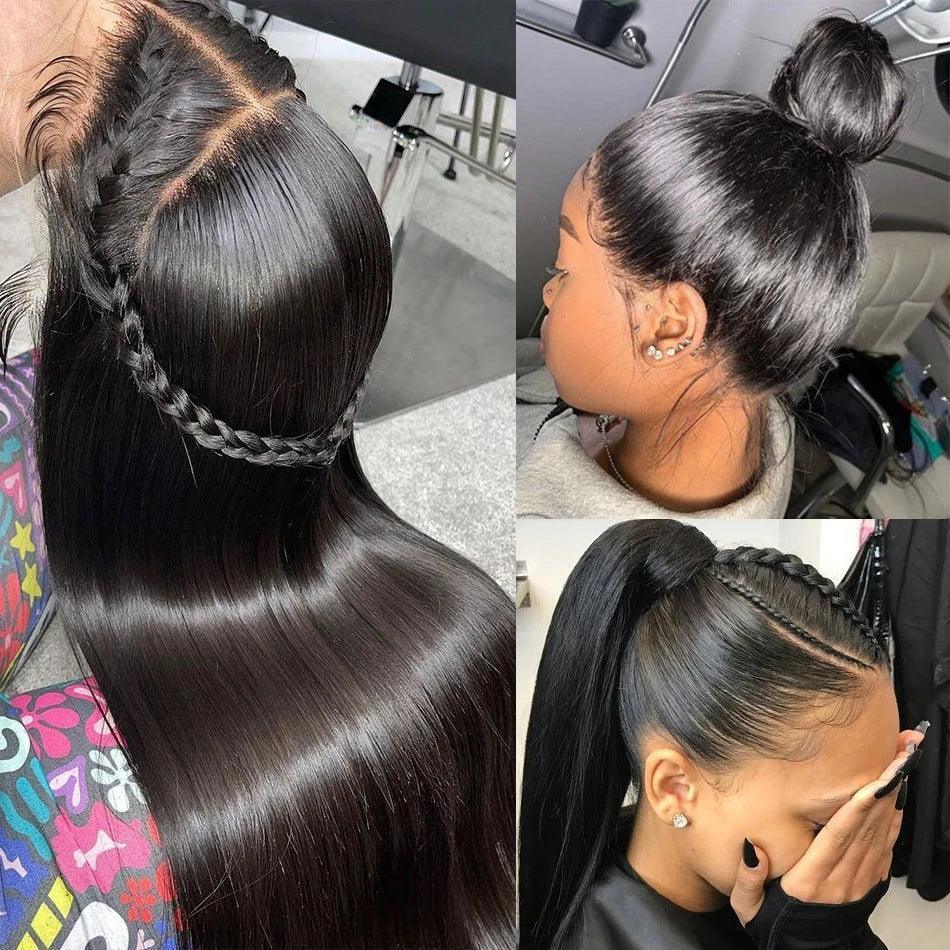 360 Lace Front Perruques Cheveux Humains Brésilienne Lisse - hjweavebeauty