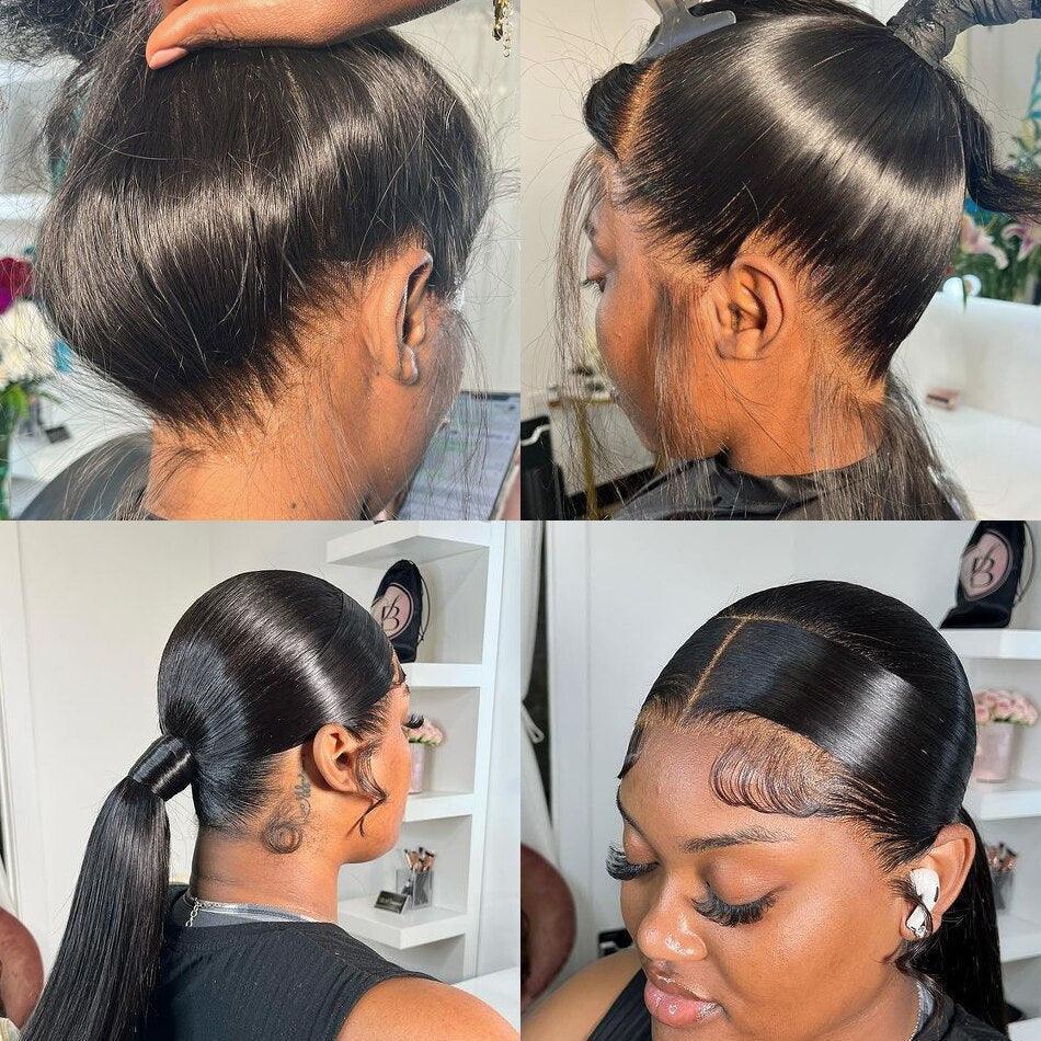 360 Lace Front Perruques Cheveux Humains Brésilienne Lisse - hjweavebeauty