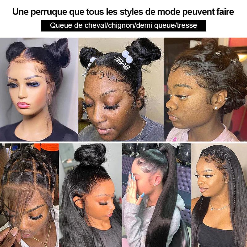 360 Lace Front Perruques Cheveux Humains Brésilienne Lisse - hjweavebeauty