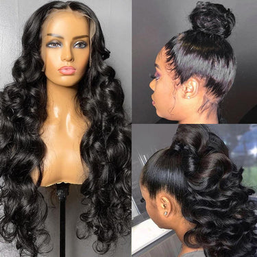 360 Lace Front Perruques Cheveux Humains Brésilienne Natural Wave Tissage - hjweavebeauty
