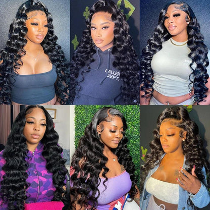 360 Lace Front Perruques Cheveux Humains Brésilienne Natural Wave Tissage - hjweavebeauty