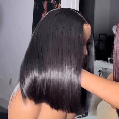 9x6 Glueless Dégradé Couleur 99J Bob Perruque Sans Colle Wear Go Lisse