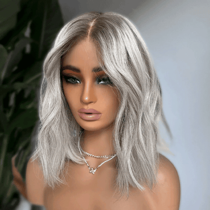 Last 5 Glueless Couleur Blonde Avec Un Brun Clair Subtil 13x4 Bob Perruque Sans Colle
