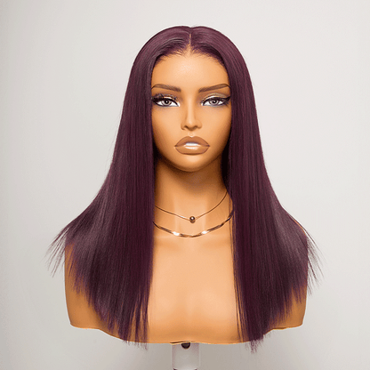 5x5 Glueless Dégradé Couleur 99J Bob Perruque Sans Colle Wear Go Lisse